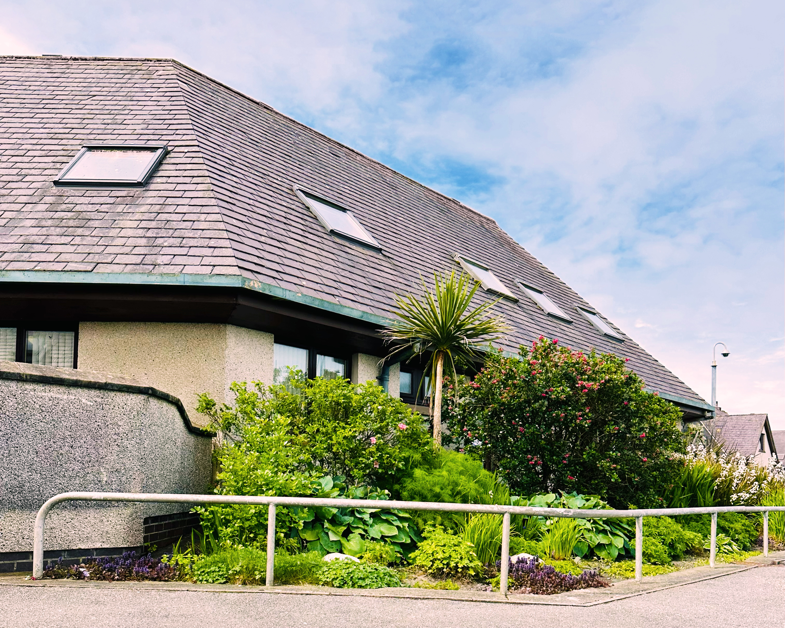 This a photograph of the front of the school building at Sgoil Lionacleit.